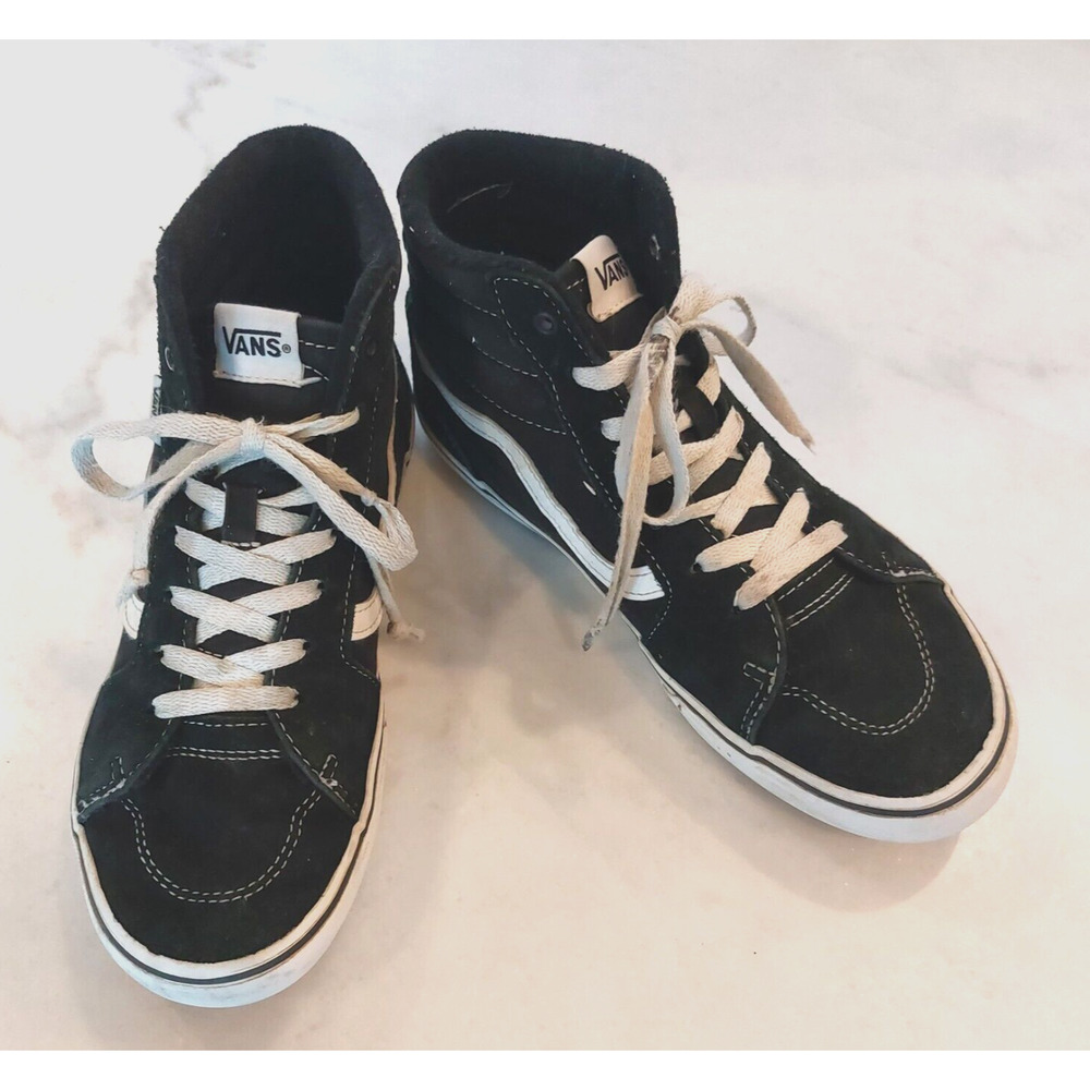 Vans Shoes‎ Youth 6 Old Skool Skate Hi Sneaker 751505 Black Suede Lace Up Casual